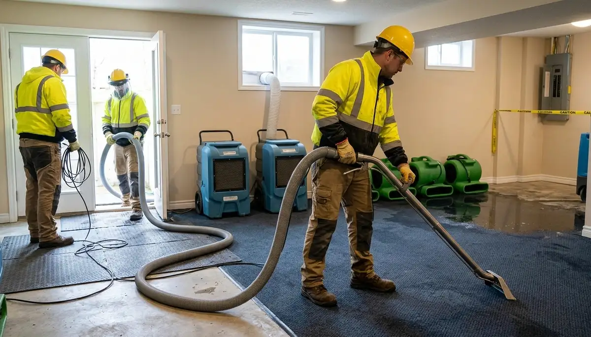 Emergency water removal crew serving Hartford, CT homes after flooding and burst pipes