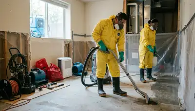 Hartford, CT sewer backup cleanup crew restoring water damage in a residential property