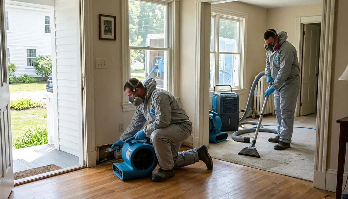 Water damage restoration team in Hartford, CT providing professional cleanup and drying services
